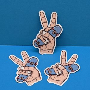 Skateboard Peace Sign Sticker - Unique Vinyl Decal for Skateboards, Laptops, Water Bottles, and More!