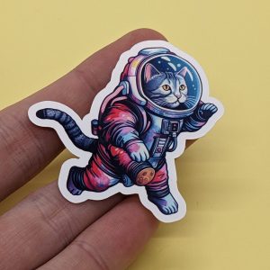 Watercolor Astronaut Space Kitty Sticker | Cat Stickers, Space Stickers, Astronaut Stickers, Laptop Stickers