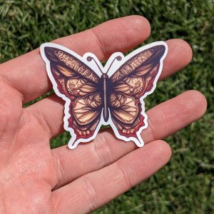 Steampunk Butterfly Sticker - Vintage-Inspired Vinyl Decal for Laptops, Water Bottles, Phone Cases
