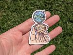 Discover the Wilderness: Compass Camping Scene Sticker, Nature Sticker, Wilderness Sticker, Nature lover gift