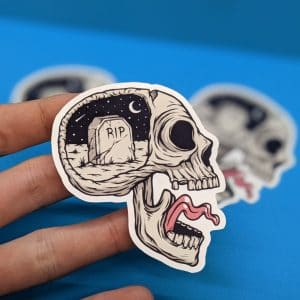 Memento Mori | Skull Sticker, Laptop Sticker, Macabre art, Gothic design