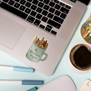 Unleash the Explorer: Adventure Camping Cup Sticker | camping sticker, camper gift, outdoors sticker, nature stickers