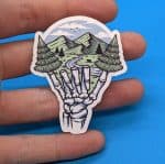 Skeleton Hang Ten Nature Sticker | Camping Sticker, Laptop Sticker, Water Bottle Sticker