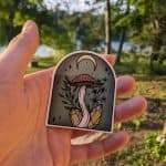 Cottagecore Vibes Mushroom Arch Sticker - Whimsical Decal for Nature Lovers