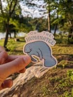 Funny 'Oh, the Humanatee!' Manatee Sticker - Hilarious Decal for Animal Lovers
