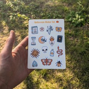 Spooky and Fun: Halloween Sticker Sheet for Your Craft Projects, Journals, Laptops
