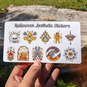 Halloween Aesthetic Sticker Set - 10 Matte Finish Stickers for Laptops, Journals, and More