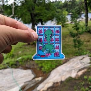 Alien 420 Stoner Sticker // Funny Dispensary Decal for laptops, water bottlers, car, journal