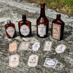 Apothecary labels - Physical Product - 12 Cool Vintage Halloween Labels - Stickers