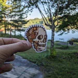 Steampunk Skull Sticker - Cool Vintage Style Decal for Laptops, Water Bottles, and More!