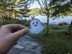 Cute Kawaii Halloween Ghost Sticker - Spooky Adorable Decal for Laptops, Notebooks, Planners, and More!