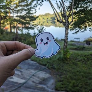 Cute Kawaii Halloween Ghost Sticker - Spooky Adorable Decal for Laptops, Notebooks, Planners, and More!