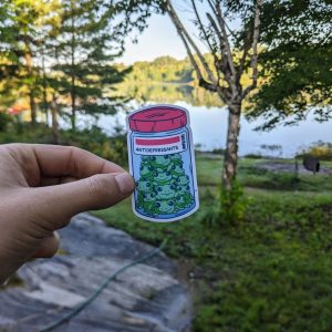 Frogs Antidepressant Sticker, Mental Health Sticker, Antidepressant Sticker, Cute Stickers, Jar Of Frogs, Frog Sticker