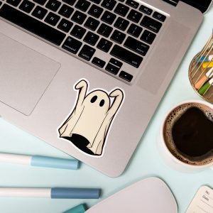 Ghoulishly Adorable Halloween Ghost Sticker - Stick it Anywhere for a Spooky Charm!