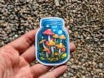 Vibrant Mushroom Jar Sticker