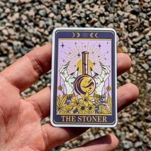 Bong Tarot Card Sticker - 'The Stoner' - Cute Spiritual Decal for Kindles, Journals, and More