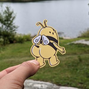 Cute Bubble Butt Bee Sticker - Kindle sticker, Journal Sticker, Notebook Sticker, Funny Sticker