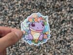 Adorable Floral Alligator Sticker - Cute Reptile Sticker