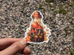 Autumn Mushrooms in a Bottle Sticker - Fall-themed Decal for Laptops, Kindles, and Nature Lovers