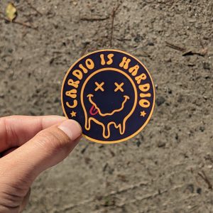 Cardio Is Hardio - Funny Gym Sticker, Water Bottle Sticker, Workout Sticker, Fitness Sticker