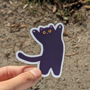 Luna the Cute Black Cat Sticker - Kindle Sticker, Laptop Sticker, Cute Sticker