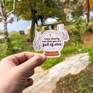 Funny Celestial Crystal Ball Sticker - I see you are full of sh*t - Witchy Sticker