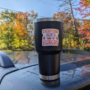 Everything Hurts - Funny Gym Sticker, Water Bottle Sticker, Workout Sticker, Fitness Sticker, Weightlifting Sticker