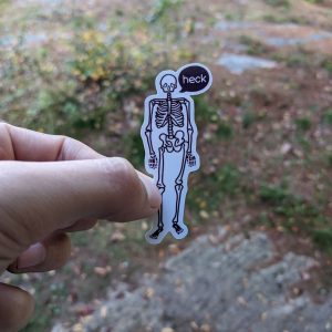 Heck! Vinyl Skeleton Sticker - Macabre Sticker, Funny Sticker, Kindle Sticker