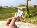 Middle Finger Steve Sticker - Funny Seagull Sticker, Vinyl Sticker, Laptop Stiicker