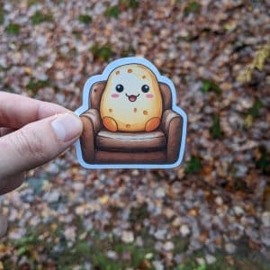 Couch potato Sticker | Laptop Sticker, Cute Kawaii Sticker, Vinyl Sticker, Funny Sticker