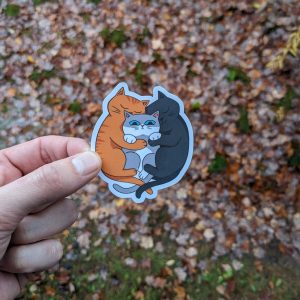 Snuggle Cats Sticker  - Cute Vinyl Sticker for Laptops, water bottles, kindles