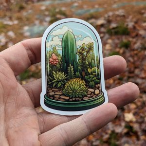 Botanical Plant Terrarium Sticker - Plant Sticker for Green Thumb Nature Lovers