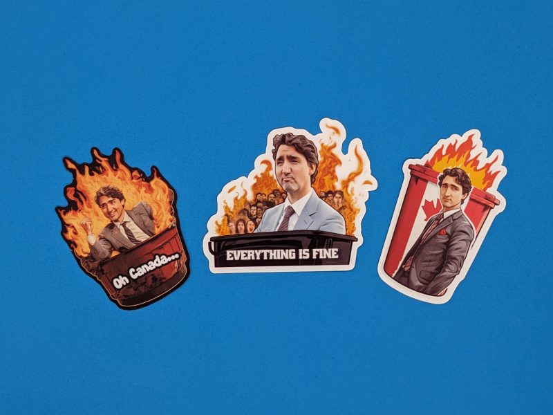 Justin Trudeau Must Go Sticker Pack - Dumpster Fire Collection, Canada Stickers