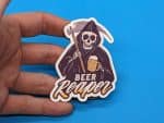Beer Reaper Sticker - Funny Grim Reaper Decal for laptops, waterbottles, hydroflask