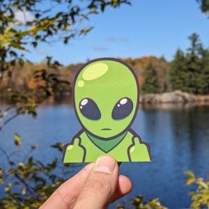 Alien Attitude Sticker - Alien Sticker, Laptop Sticker, Kindle Sticker