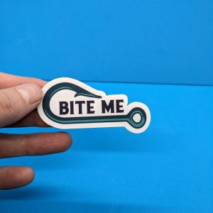 Bite Me - Funny Fishing Vinyl Sticker for Water bottles, phones, laptops