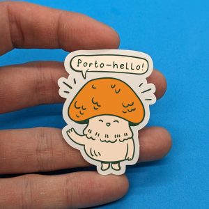 Porto-Hello Sticker - Funny Portabello Mushroom Vinyl Sticker