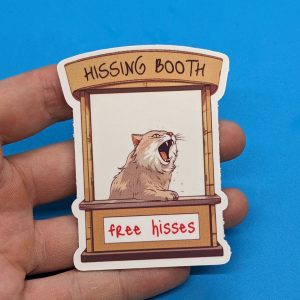 Hissing Booth Sticker | Funny Cat Sticker | Hissing Cat