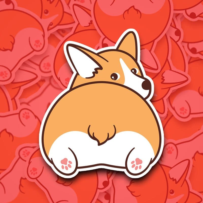 Adorable Peek-A-Boo Corgi Sticker - Cute Corgi Butt Vinyl Decal for Corgi Lovers - Image 2