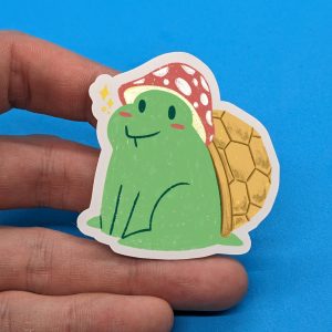 Mushroom Turtle Sticker - Cute Mushroom Sticker for Laptops, Phone cases, Water bottles