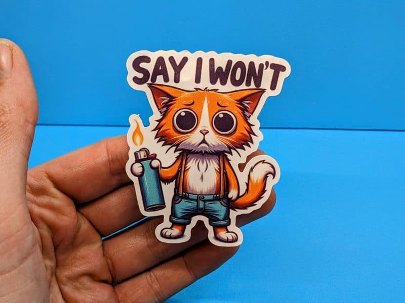 Say I won't Cat Sticker // Funny Cat Sticker // Laptop Sticker // Waterproof sticker // Hydro Flask Sticker