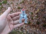 Dancing Christmas Skeleton Sticker - Xmas Macabre Decal for Laptops, Kindles, Waterbottles