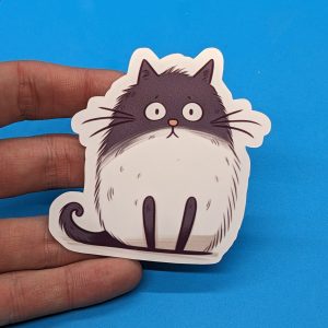 Overthinking Cat Sticker - Cute Decal for Laptops, Waterbottles, Notebooks
