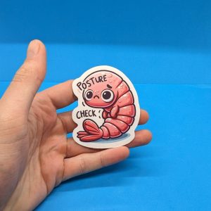 Funny Shrimp Sticker | Vinyl Glossy | Waterproof | Funny | Cute Kawaii for Bullet Journal Planner Laptop Water Bottle | Stationery