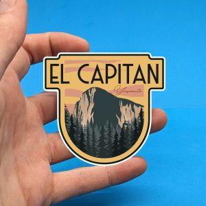 El Capitan Yosemite National Park Travel sticker // vintage style decal for suitcase, laptop, car or water bottle, luggage tag, travel gift