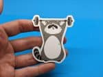 Weightlifting Raccoon, Funny Raccoon Sticker For Laptop, Water Bottle, Hydro flask, Phone, Computer, Gift,