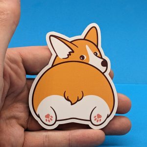 Adorable Peek-A-Boo Corgi Sticker - Cute Corgi Butt Vinyl Decal for Corgi Lovers
