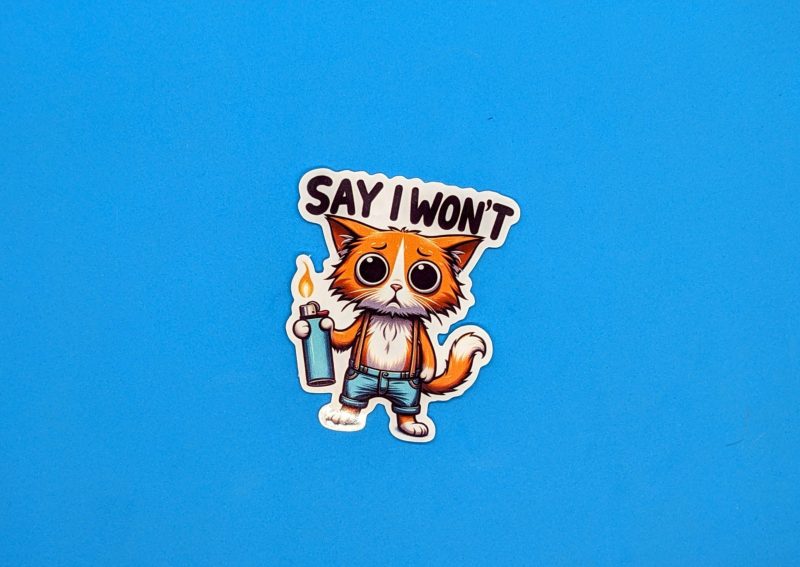 Say I won't Cat Sticker // Funny Cat Sticker // Laptop Sticker // Waterproof sticker // Hydro Flask Sticker - Image 2