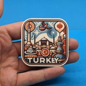 Turkey Travel Sticker // Decal for suitcase, laptop, car or water bottle, luggage tag, travel gift