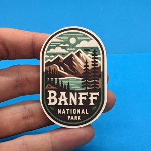 Banff National Park Travel Sticker // Alberta Decal for suitcase, laptop, car or water bottle, luggage tag, travel gift